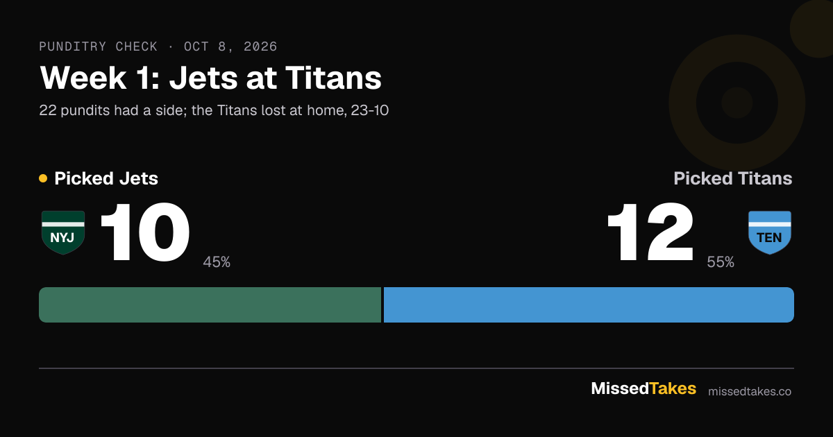 Week 1: Jets at Titans